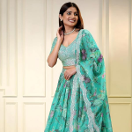 Embroidered Organza Semi-stitched Lehenga Choli