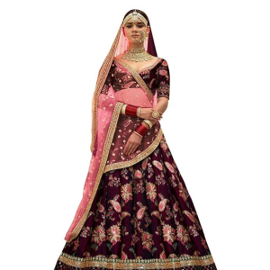 Women's Silk Semi-Stitched Lehenga Choli